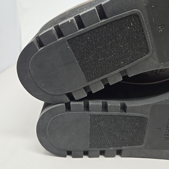 Eileen Fisher Wedge Boots Sz 6.5 & 8  London Knit'Leather Rye Brown Knit Stretch - Picture 11 of 13